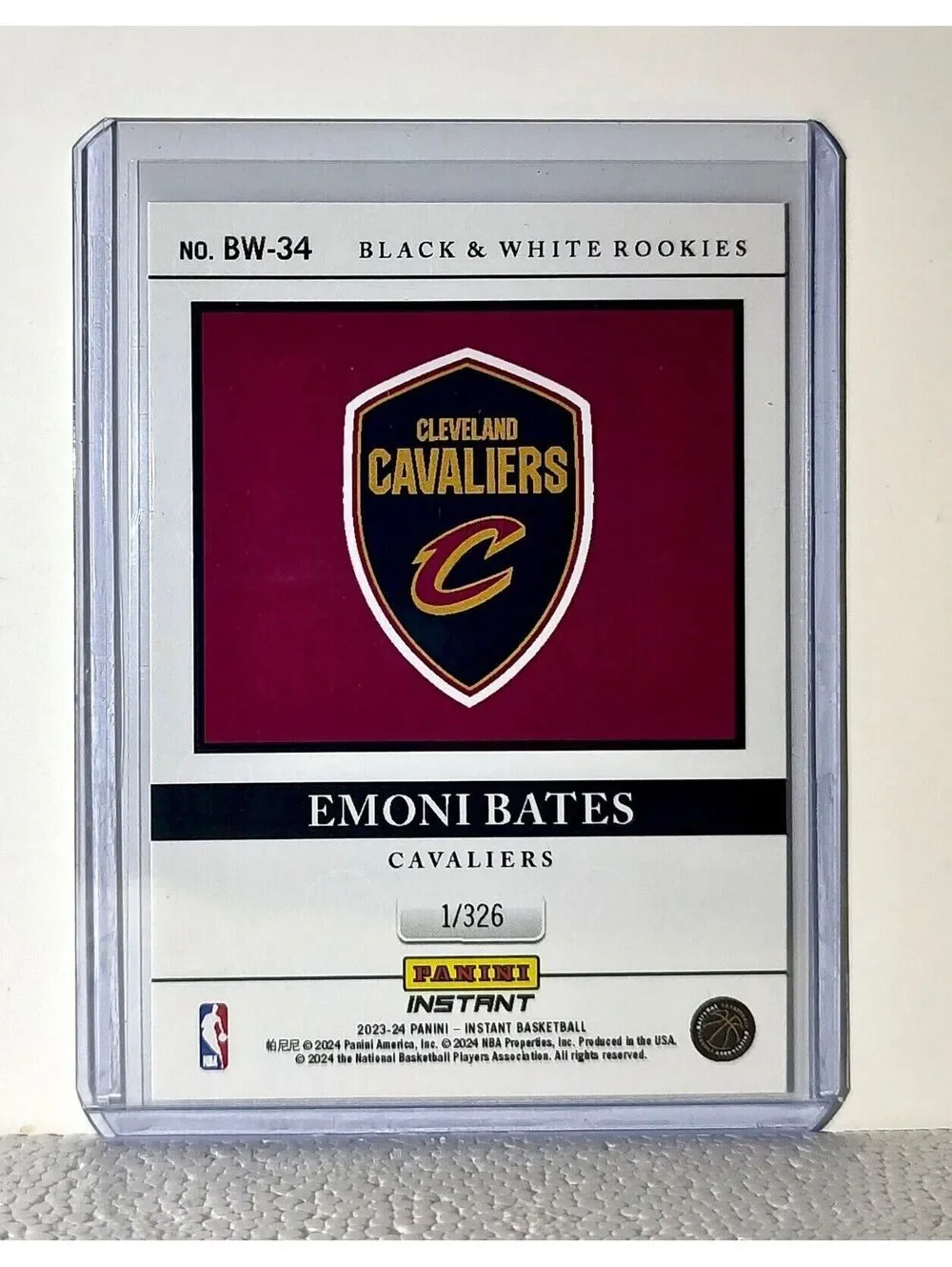 Emoni Bates 2023-24 Panini NBA #34 Black and White Rookies Card 1/326